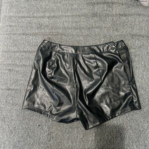 Amazon Black High Waist Glossy Shorts
